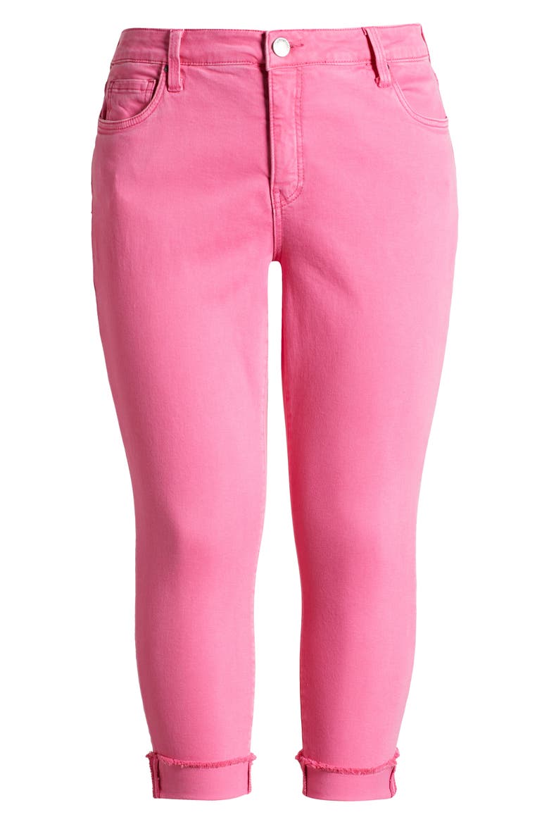 Amy Frayed Crop Slim Straight Leg Jeans, Alternate, color, SUGAR CORAL