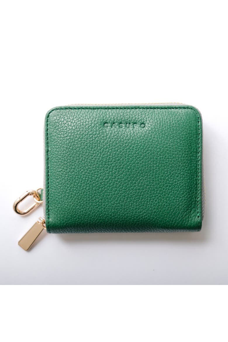 Small Zipper Wallet with Detachable Key Ring, Main, color, Green