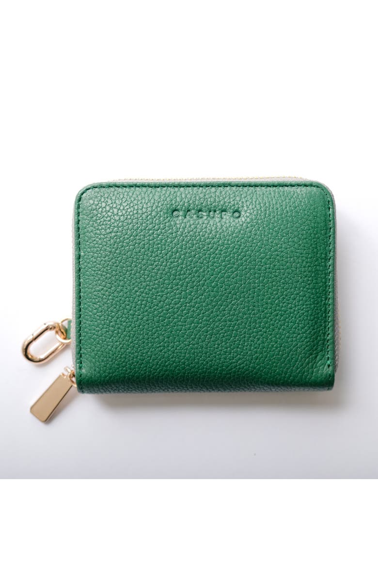 Casupo Small Zipper Wallet with Detachable Key Ring, Main, color, Green