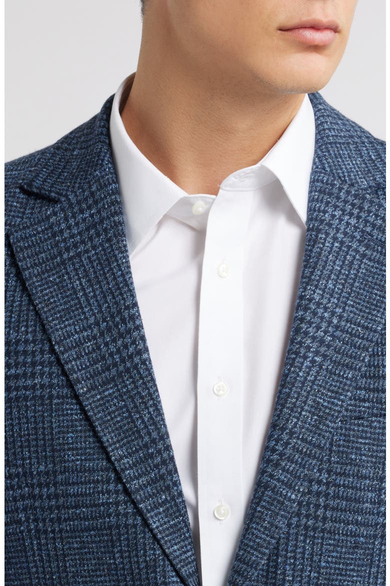 Henrik Trim Fit Italian Knit Cotton Blend Jacket, Alternate, color, NAVY PEPE TEXTURE PLAID
