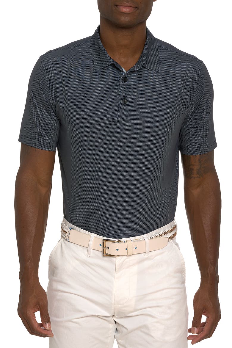 Hyde Bird's Eye Performance Polo, Main, color, BLACK