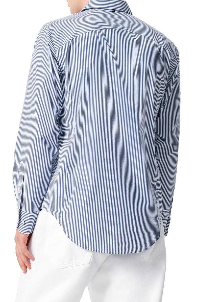 rag & bone Patrick Stripe Stretch Poplin Button-Up Shirt, Alternate, color, Blue Cat