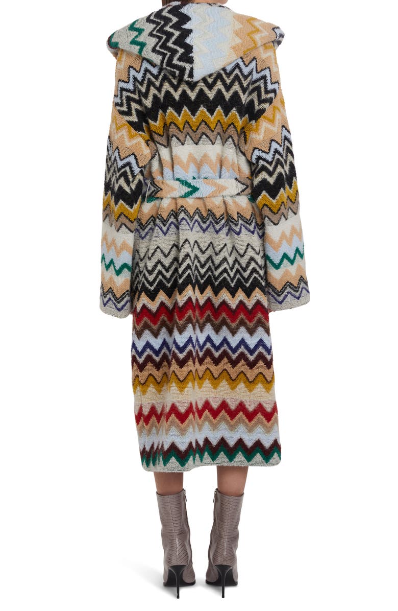 Missoni Chevron Stripe Hooded Sweater Coat, Alternate, color,