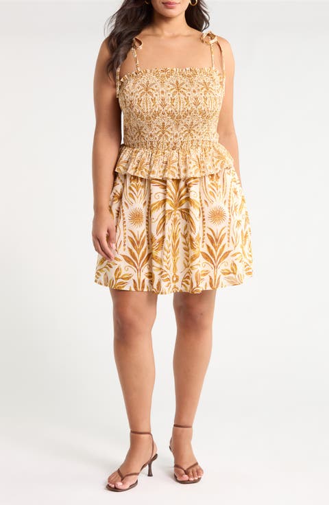 Calina Tropical Irvine Smocked Dress