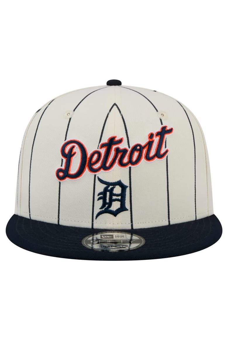 Men's New Era White Detroit Tigers Jersey Pinstripe 9FIFTY Snapback Hat, Alternate, color, Cream