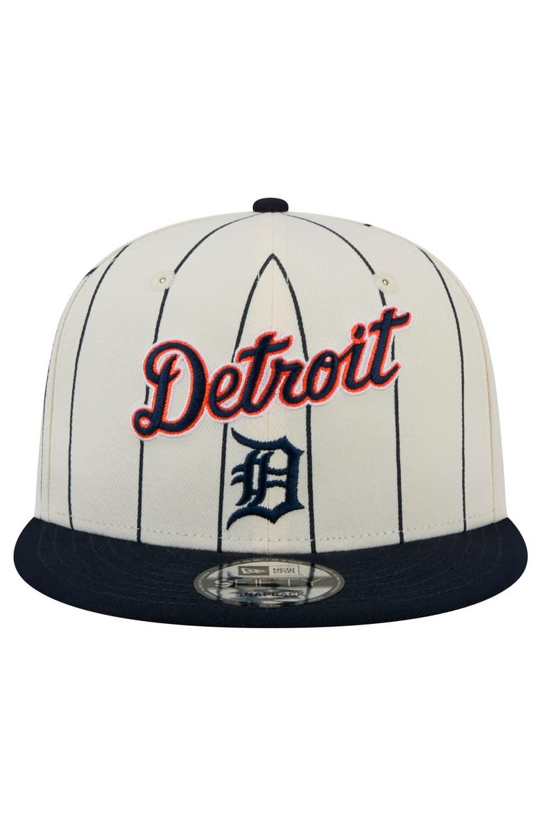 New Era Men's New Era White Detroit Tigers Jersey Pinstripe 9FIFTY Snapback Hat, Alternate, color, Cream