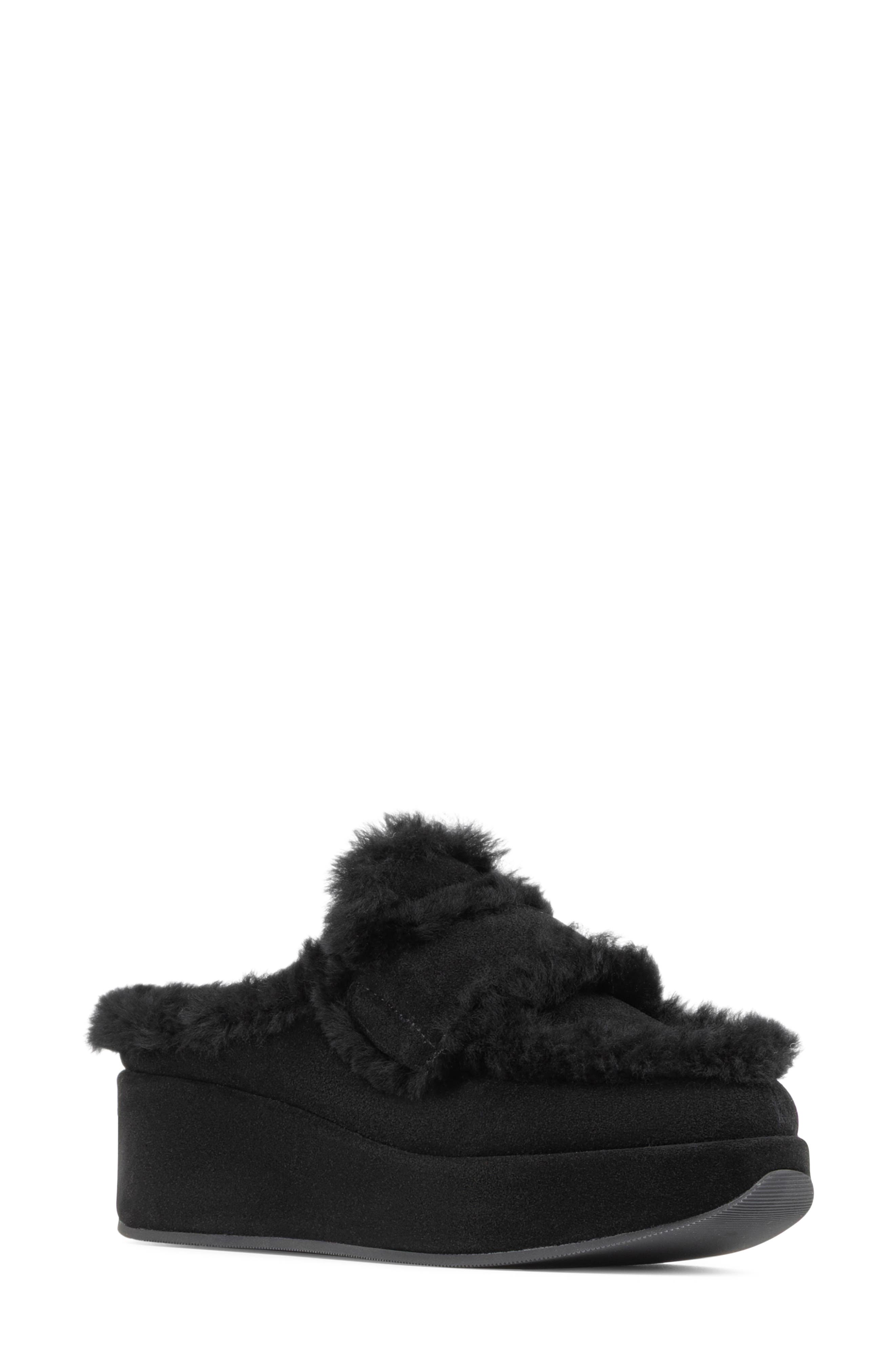 Ivanna Leather Platform Mule, Main, color, BLACK