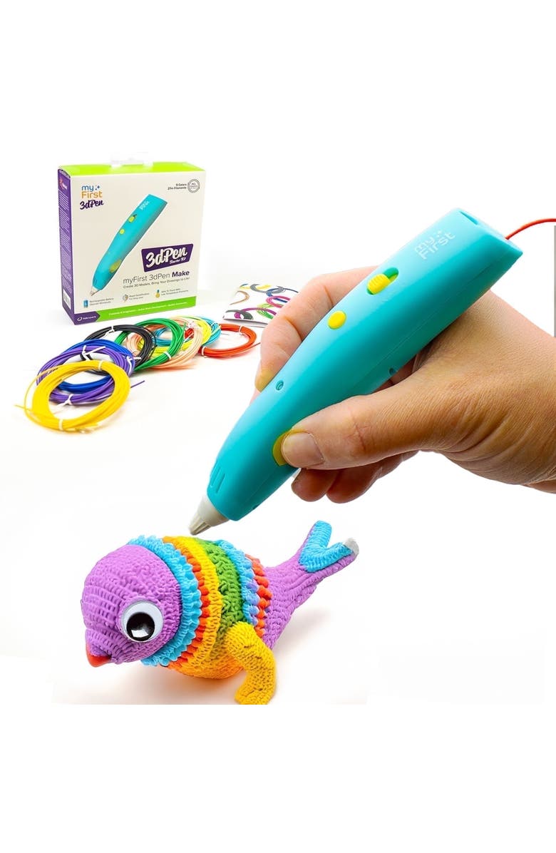 myFirst 3D Pen Make - 3D Pen for Kids with 6  PCL Filaments, Stencil Book, Main, color, Blue