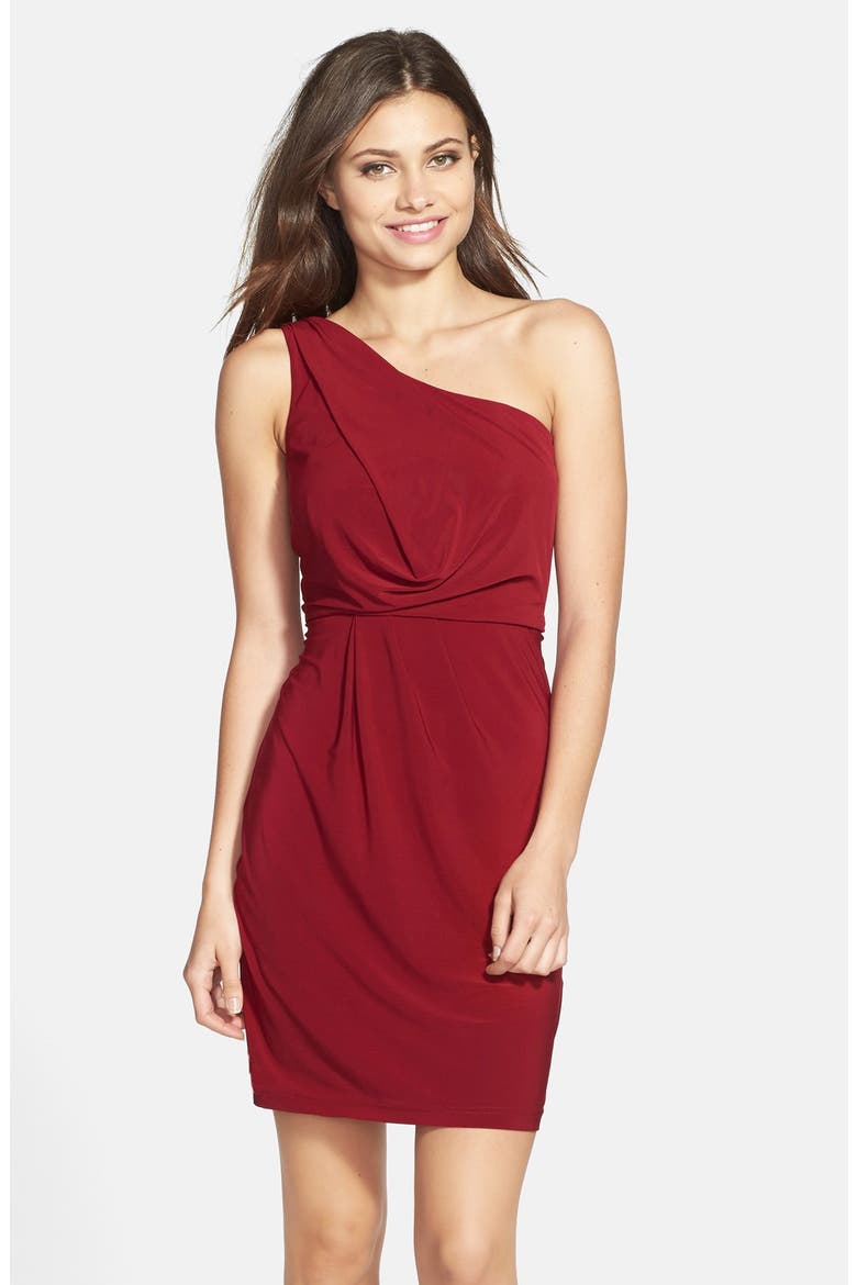 Jersey One-Shoulder Dress, Main, color, ROGUE