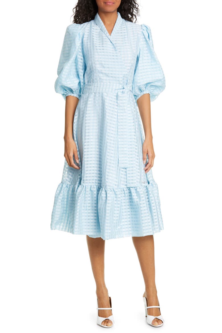 Chinie Midi Wrap Dress, Main, color, ICE