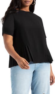 ELOQUII Pleated Hem Top