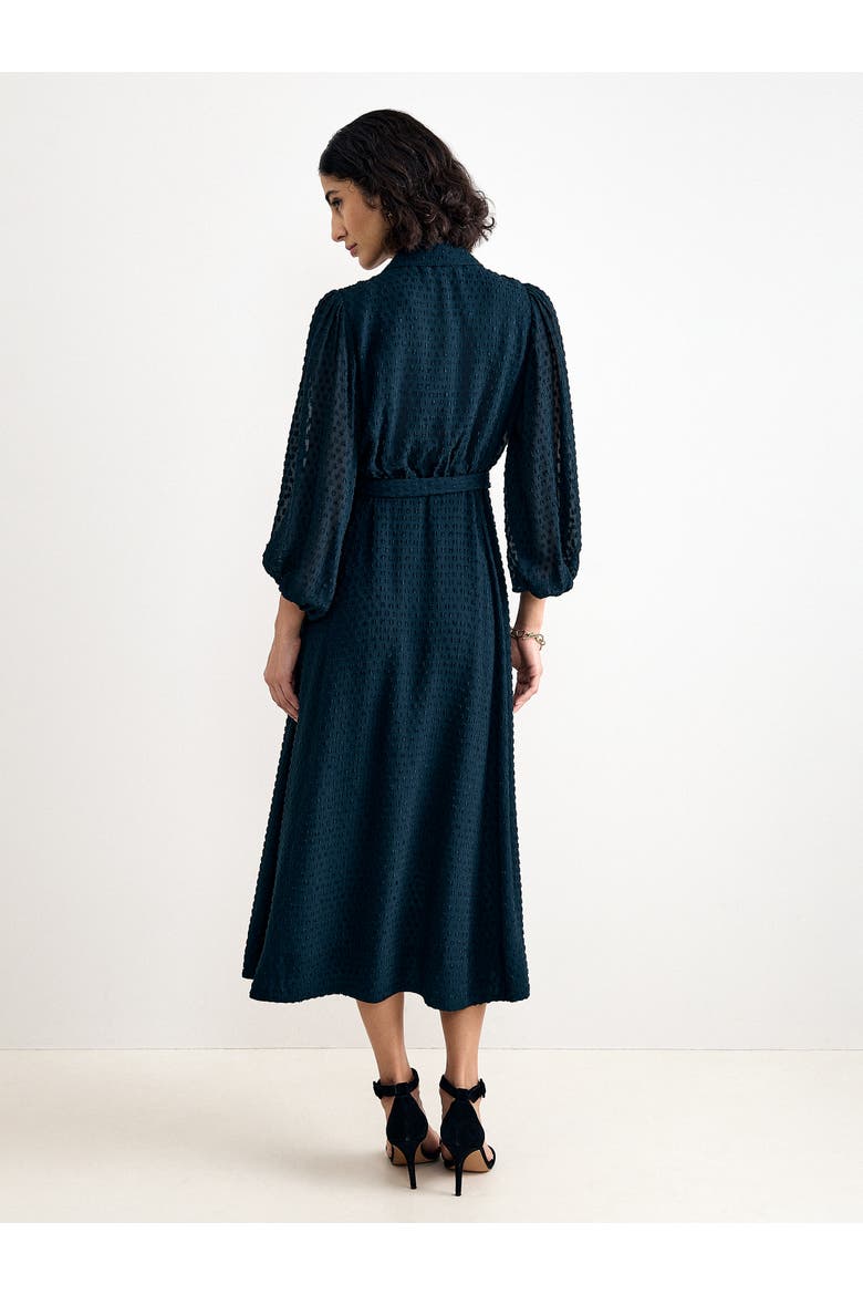 Maeve Textured Belted Shirt Dress, Alternate, color, Teal