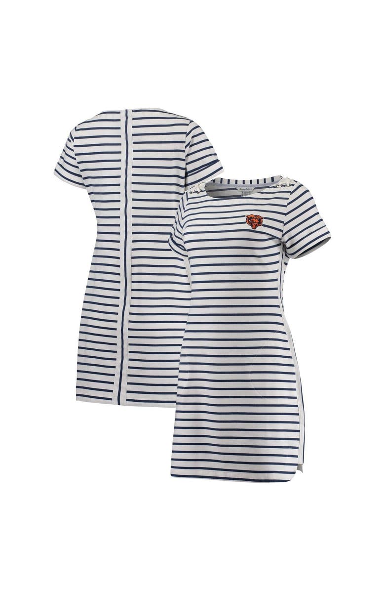 Tommy Bahama Women's Tommy Bahama White Chicago Bears Tri-Blend Jovanna Striped Dress, Main, color,