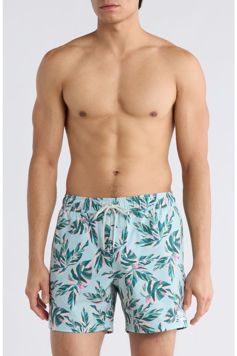 Resort Swim Trunks, Main, color, GREEN MULTI
