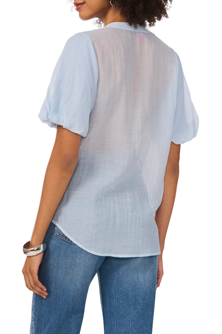 Sequin Stripe Puff Sleeve Top, Alternate, color, LAKE BREEZE