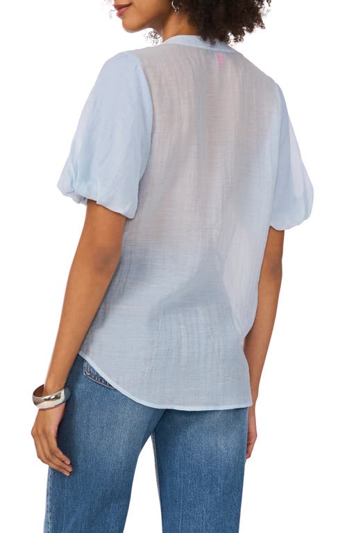Vince Camuto Sequin Stripe Puff Sleeve Top In Lake Breeze