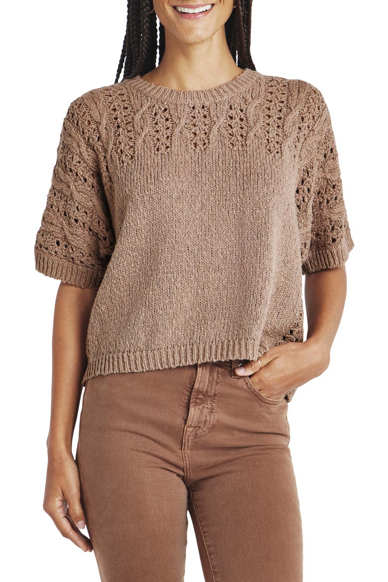 Mason Short Sleeve Sweater, Main, color, MACCHIATO