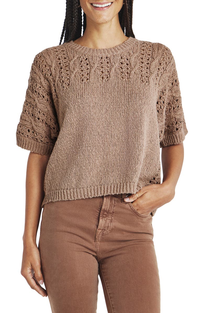 Splendid Mason Short Sleeve Sweater, Main, color, Macchiato