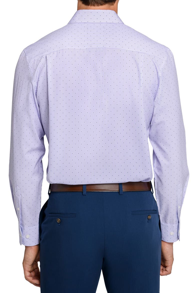 Regular Fit Stripe Dot Performance Dress Shirt, Alternate, color, WHITE/ PURPLE