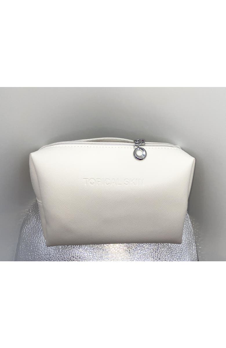 TOPICAL SKIN Vegan Saffiano Leather Classic Cosmetic Bag with zipper, Alternate, color, NO COLOR