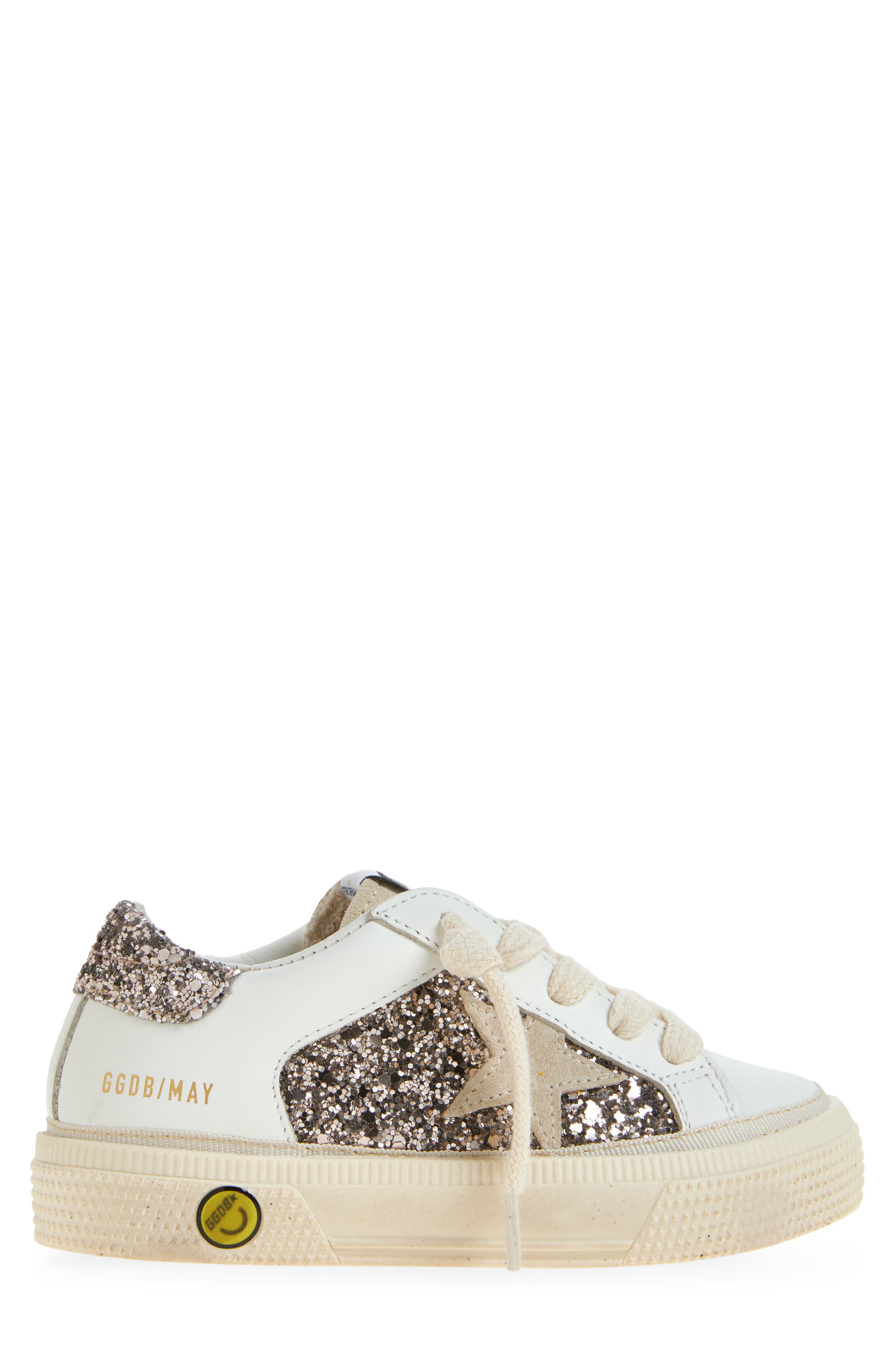 Golden Goose Kids' May Sneaker, Alternate, color, White/ Cinder/ Seed Pearl