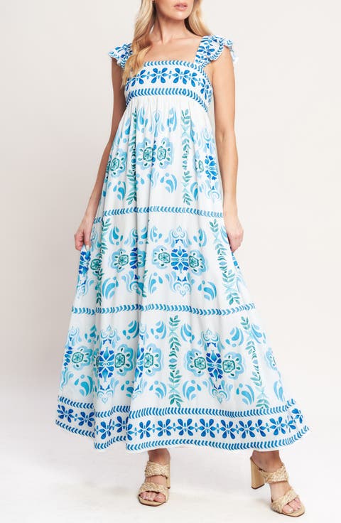 Flutter Sleeve Maxi Dress