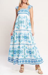 FLYING TOMATO Flutter Sleeve Maxi Dress