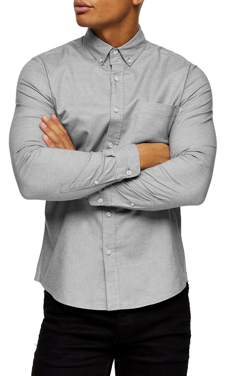 Topman Button-Down Oxford Shirt, Main, color, 