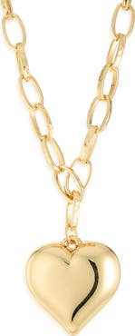 Kenneth Jay Lane Heart Pendant Chain Necklace