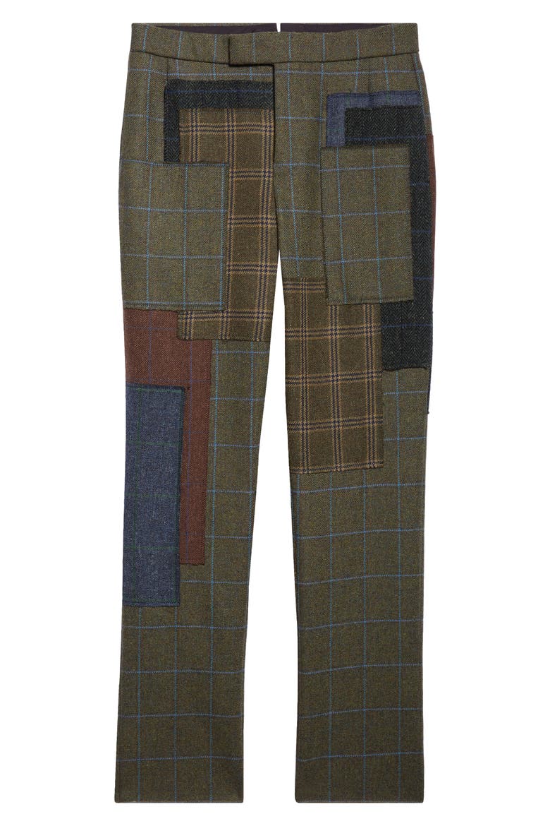 Fit 1 Patchwork Wool Backstrap Trousers, Alternate, color, SEASONAL MULTI