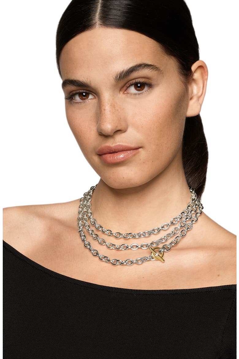 Mercer Convert Necklace in Sterling Silver & 18K Gold, Alternate, color, SILVER PAVE