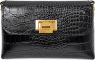 Persaman New York Isabella Croc Embossed Leather Clutch
