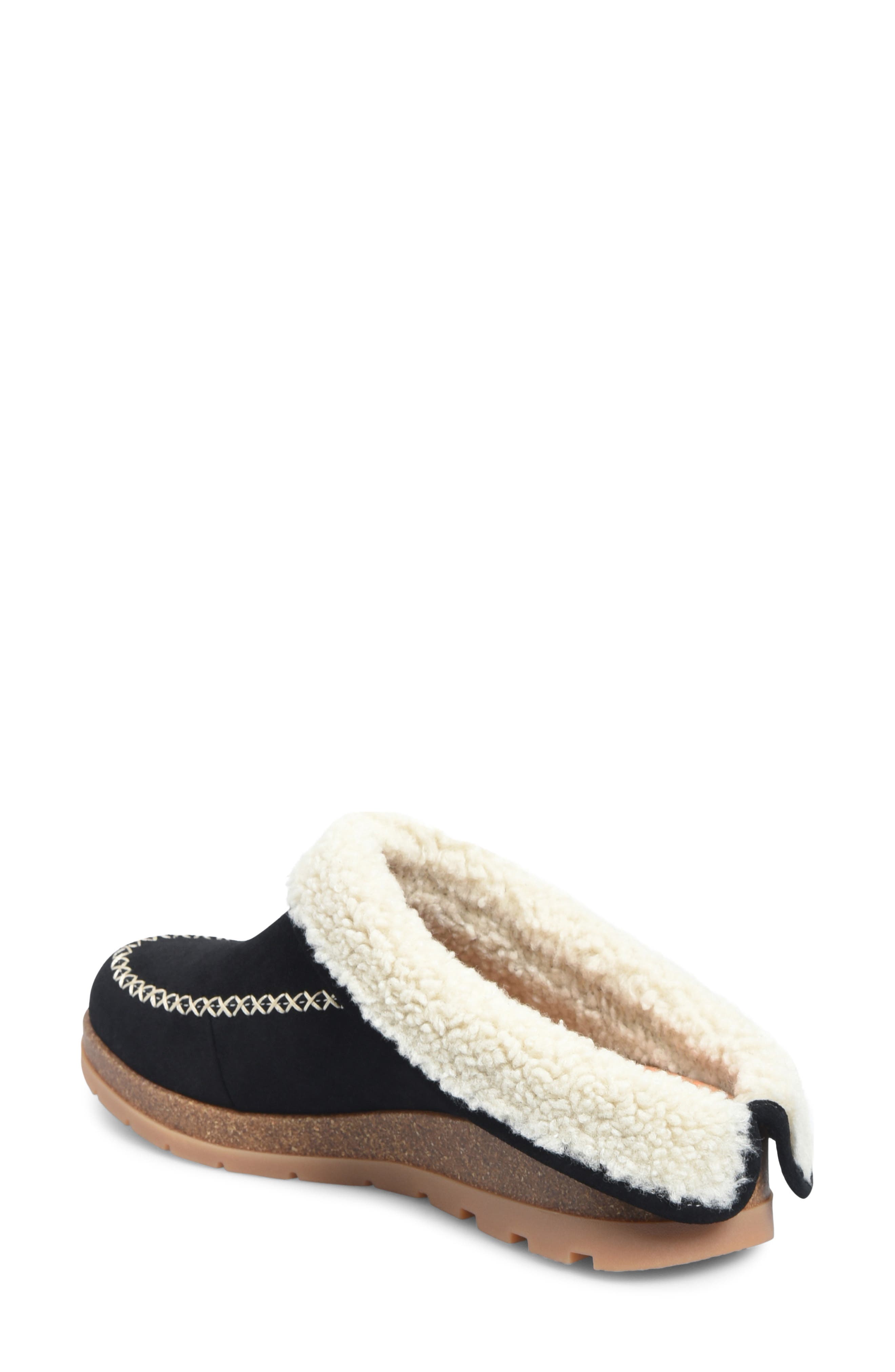 Lucy Genuine Shearling Slipper, Alternate, color, BLACK/ BEIGE