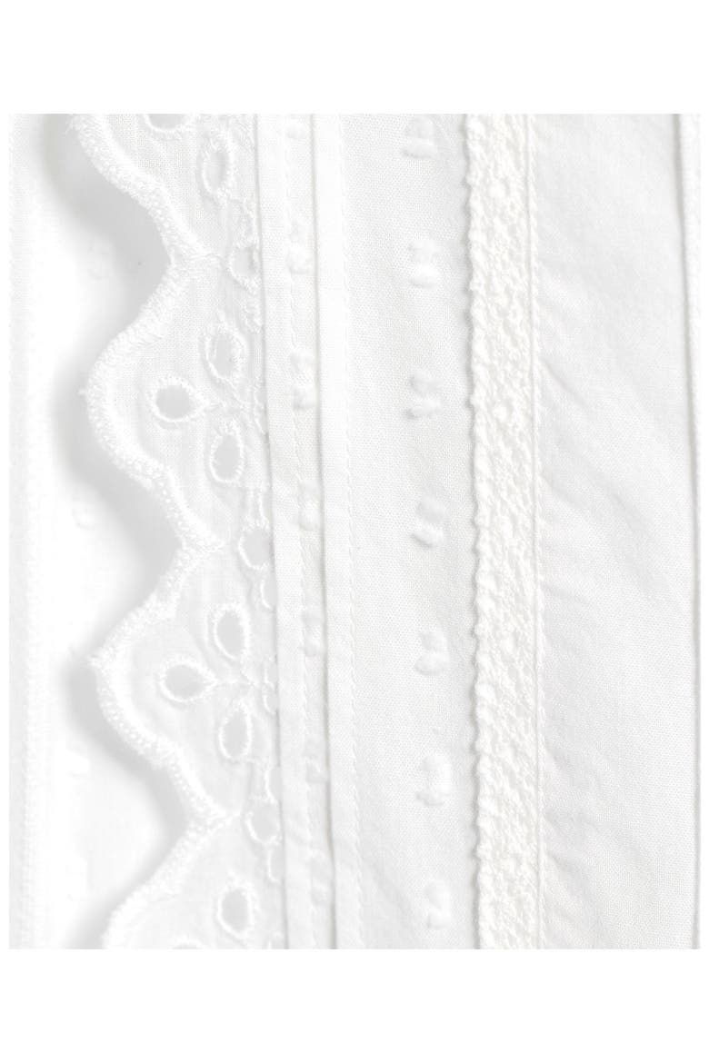 Ruffle Neck Button Front Shirt, Alternate, color, White