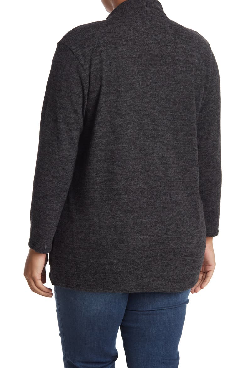 Drawstring Knit Cardigan, Alternate, color, BLACK