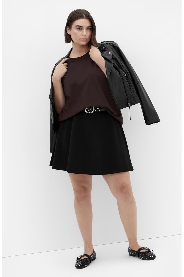Peytonn A-Line Stretch Ponte Miniskirt, Alternate, color, BLACK