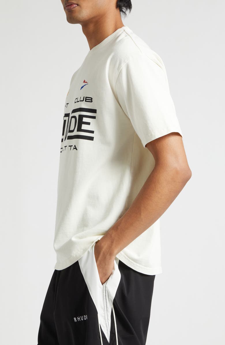 Rhude Regatta Club Graphic T-Shirt, Alternate, color, Vintage White/ Black/ Green