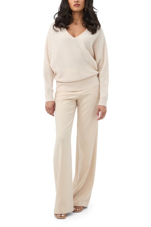Trina Turk Lima V-neck Pullover Sweater In Neutral
