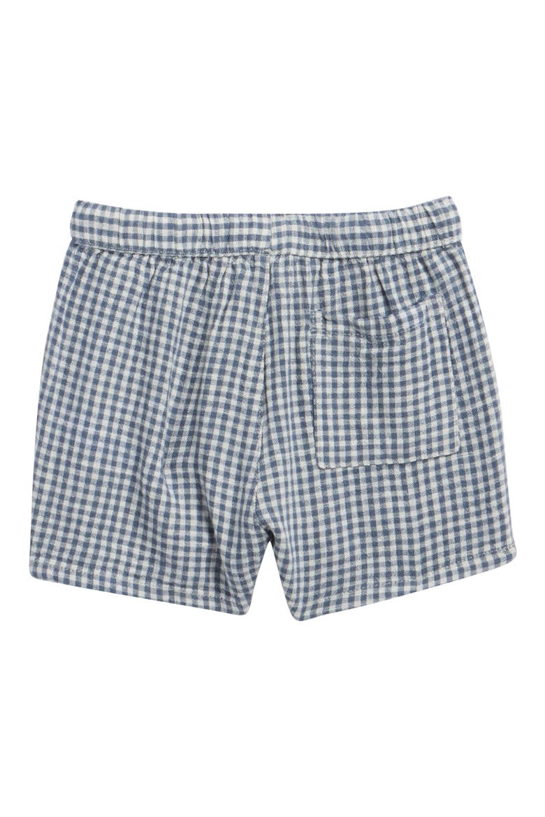 Perry Gingham Linen Blend Shorts, Alternate, color, MARINE
