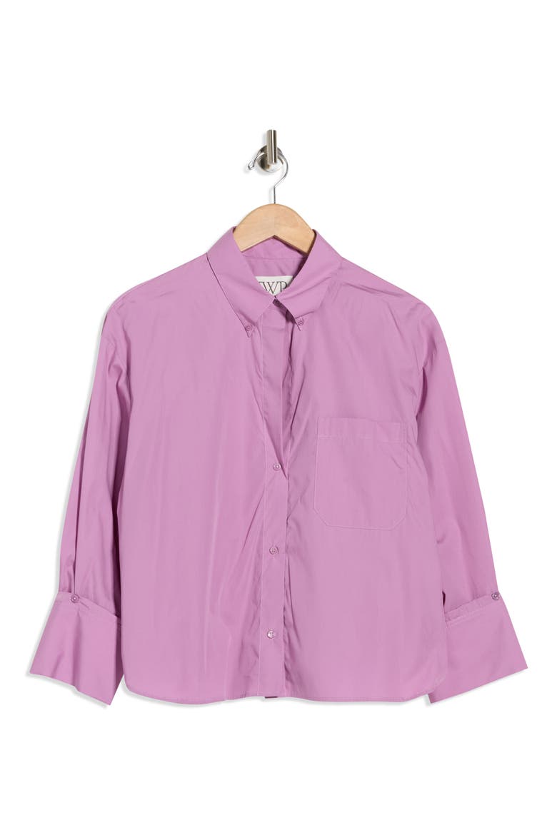 J.D. Cotton Button-Down Shirt, Alternate, color, LILAC