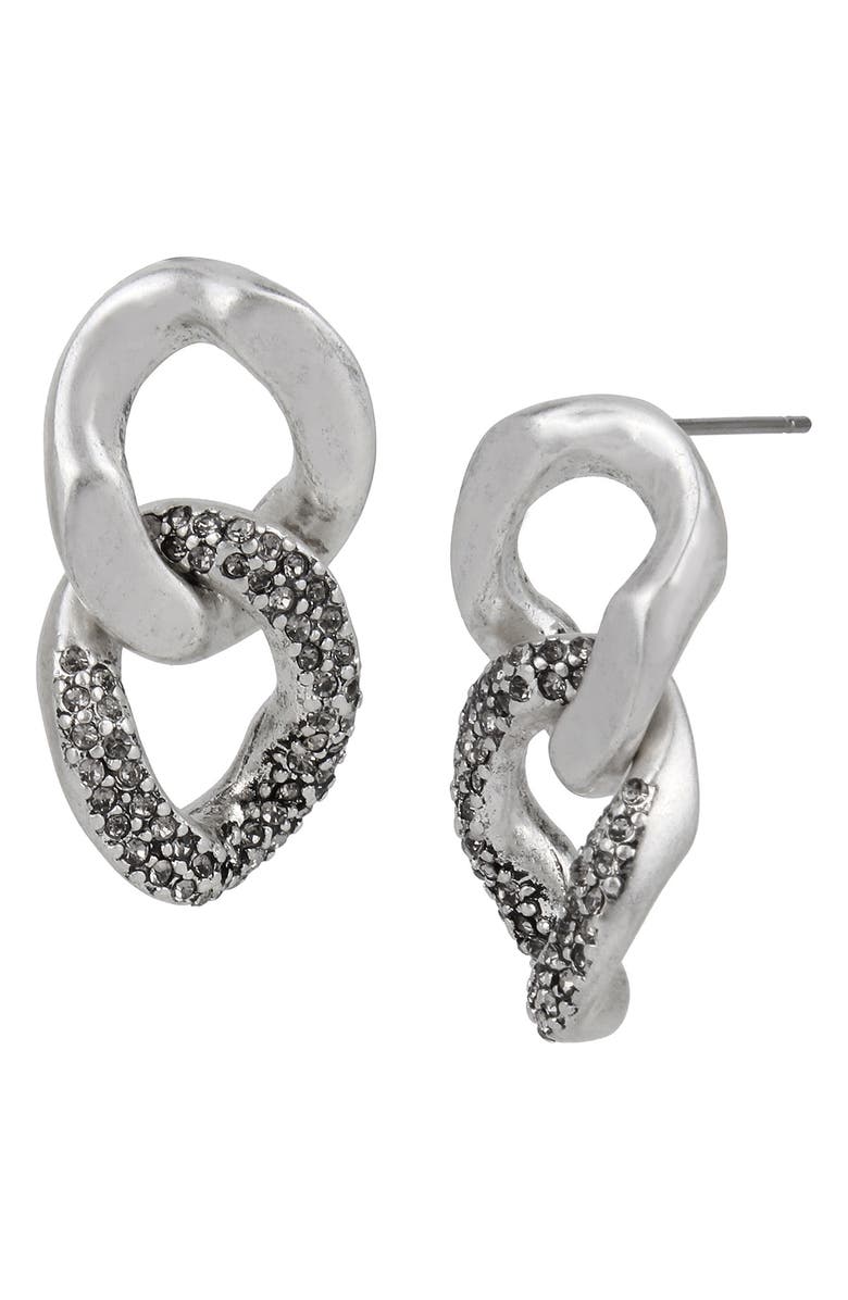 AllSaints Double Chain Link Earrings, Main, color,
