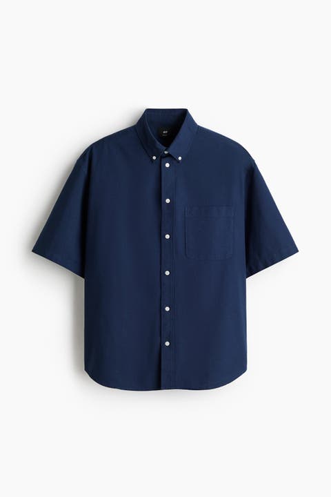 Relaxed Fit Short-sleeved Oxford Shirt