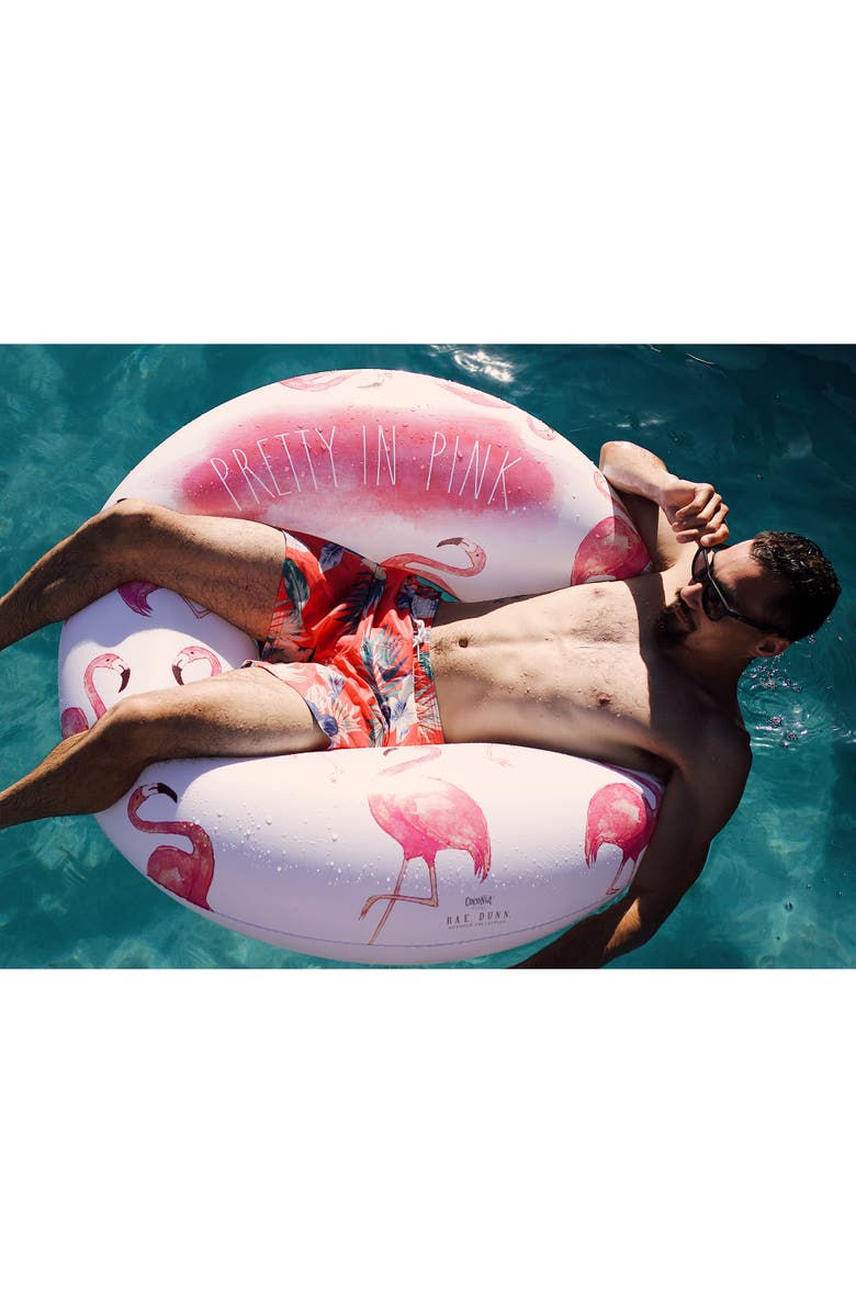 Rae Dunn Pretty In Pink 48 Inch Flamingo Inflatable Jumbo Pool Tube, Alternate, color, Pink