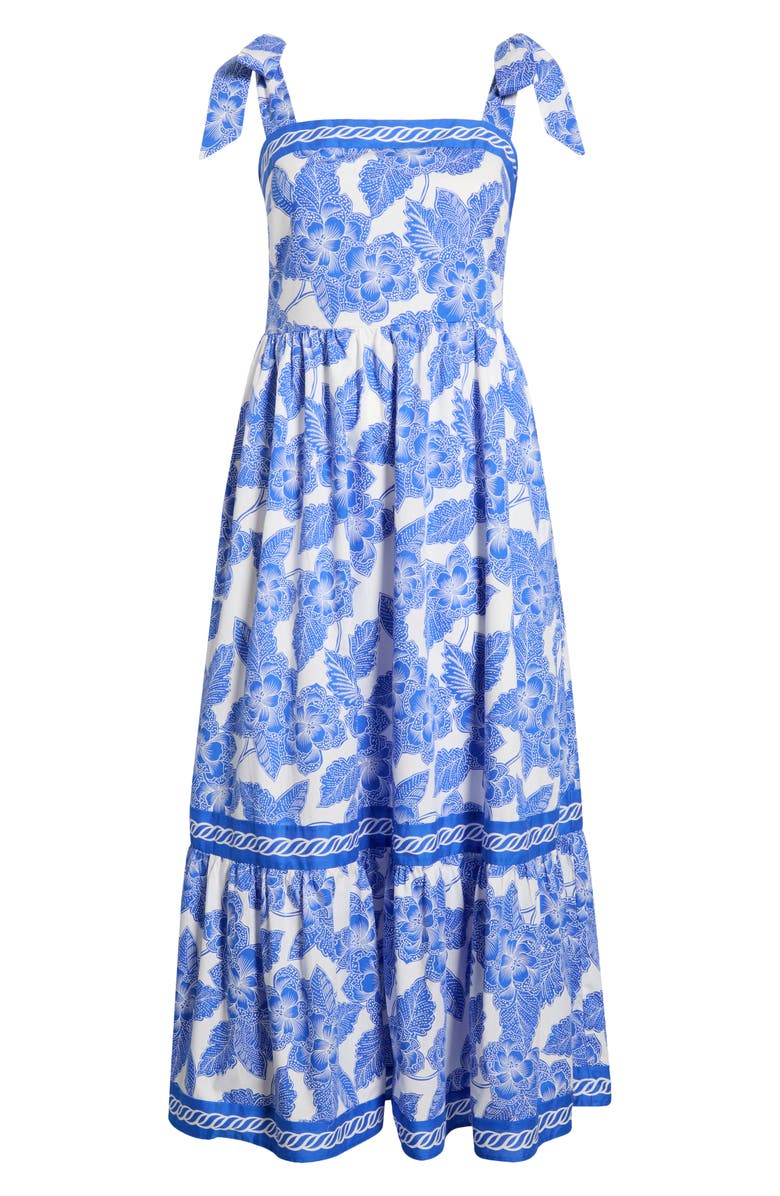 SUGARLIPS Rency Floral Smocked Maxi Dress, Alternate, color, Wht-Blu