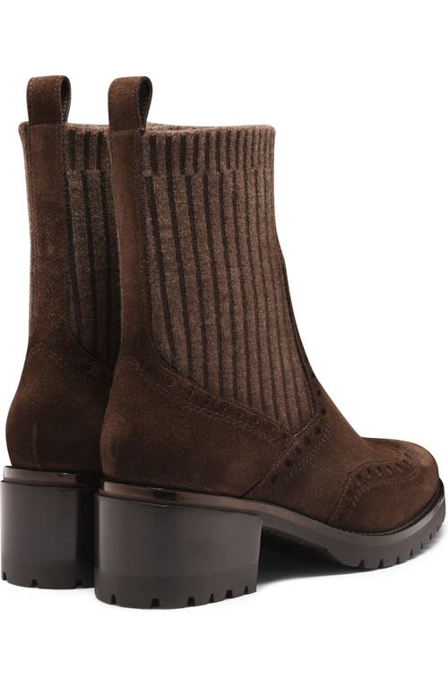 Shop Santoni Suede Low-heel Ankle Boot In Brown