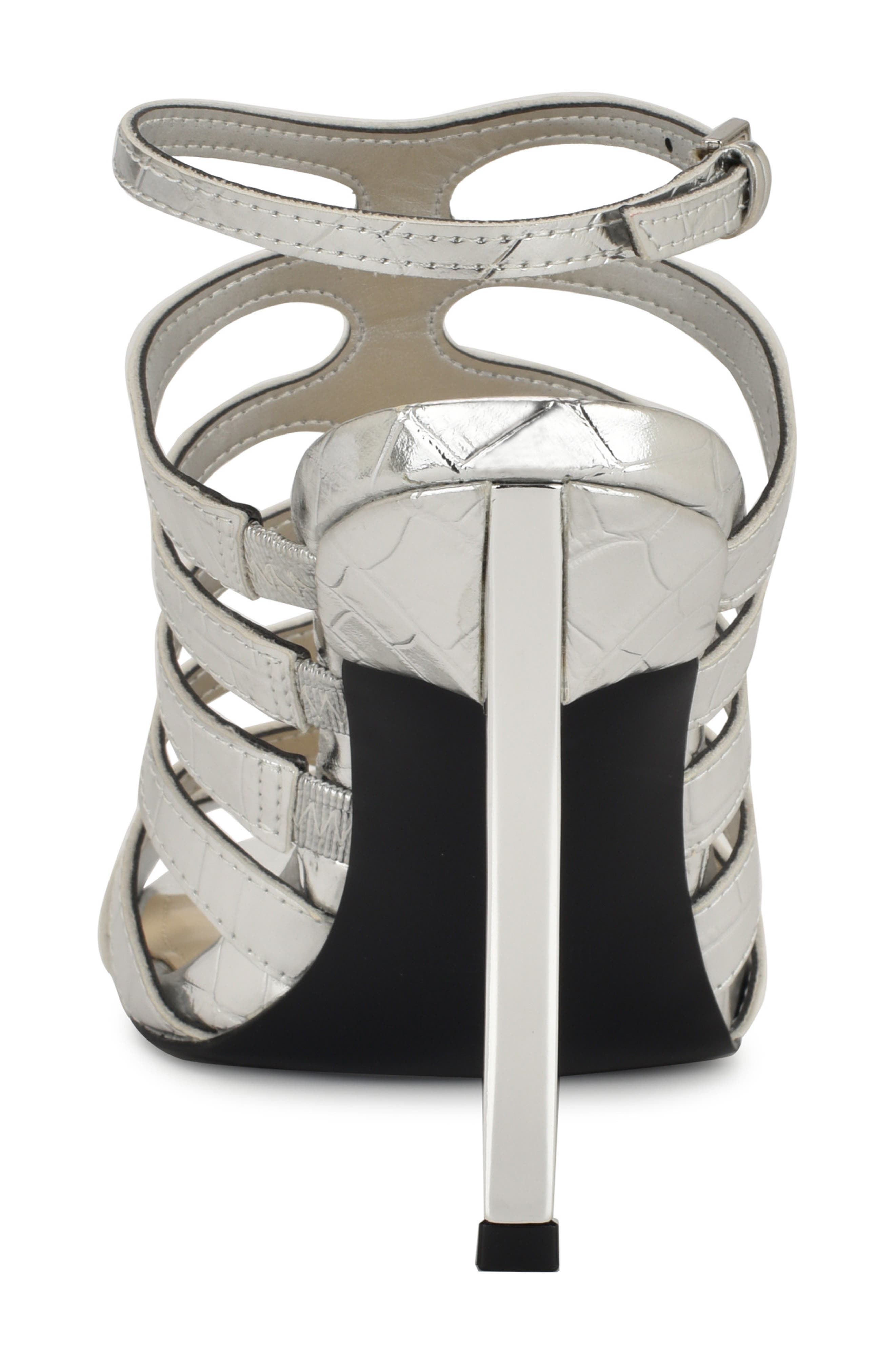 Nine West Saleen Strappy Sandal, Alternate, color, Silver