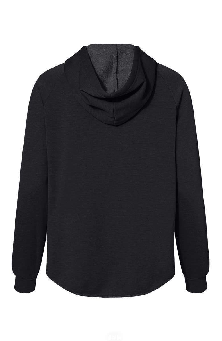 Dalix Bow Fleece Zip Hoodie, Alternate, color, Black