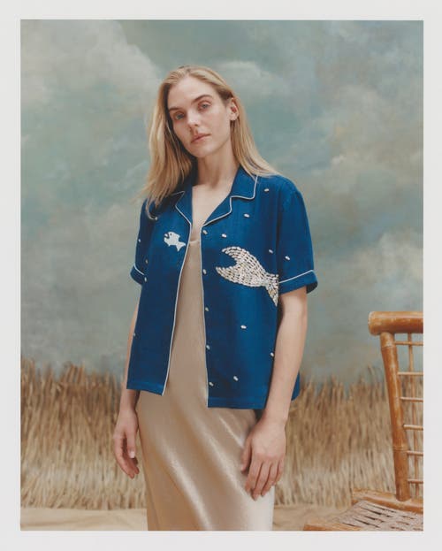 Tombolo 'teamwork' Cabana ~ Crop Cut In Blue