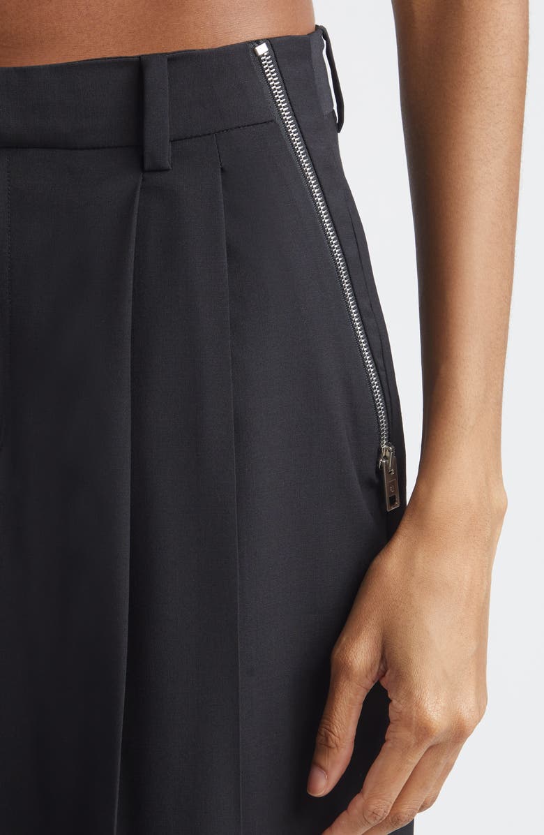 Alexander Wang Stretch Wool Blend Tailored Pants, Alternate, color, Black