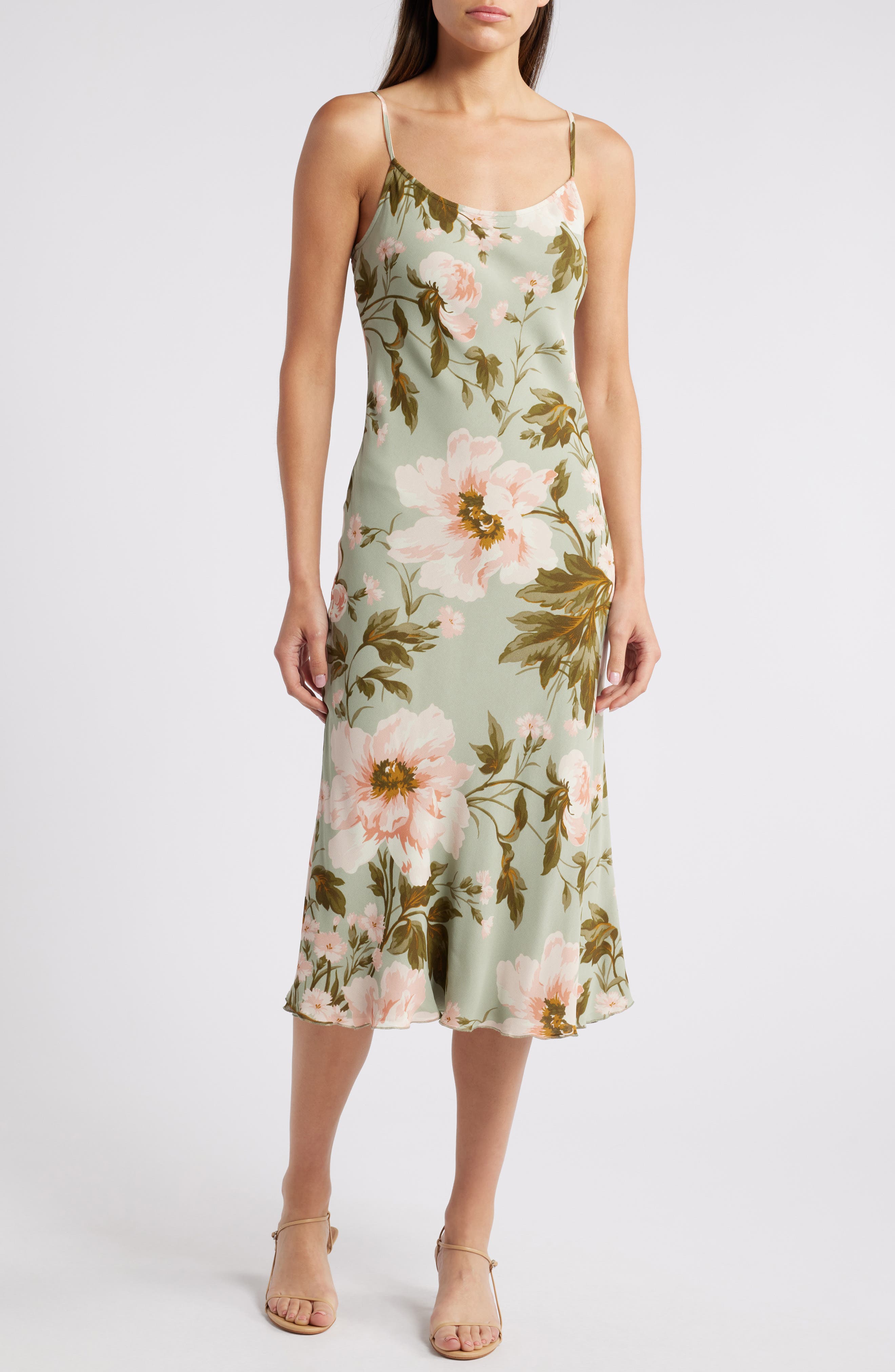 reformation emerick sleeveless midi dress Reformation Emerick Floral Slip Midi Dress